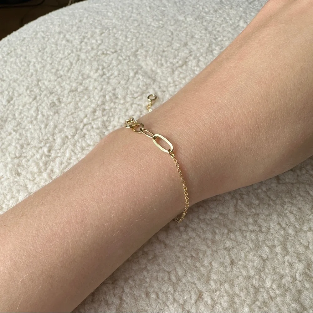 Adina Eden Pave Safety Pin Paperclip Bracelet, Women’s Dainty Charm Jewelry